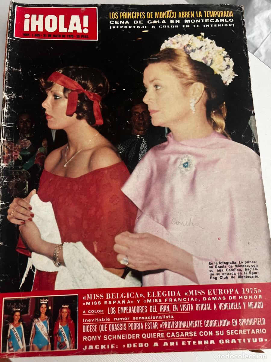 Coleccionismo de Revista Hola: &iexcl;HOLA! N&ordm; 1605. MAYO 1975. LOS PR&Iacute;NCIPES DE M&Oacute;NACO. LA TEMPORADA CENA DE GALA EN MONTECARLO.