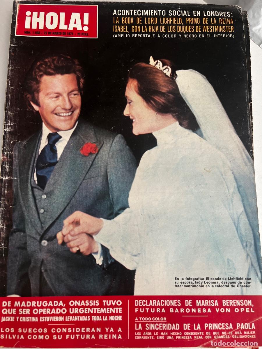 Coleccionismo de Revista Hola: &iexcl;HOLA! N&ordm; 1595. MARZO 1975. LA BODA DE LORD LICHFIELD, PRIMO DE LA REINA ISABEL.