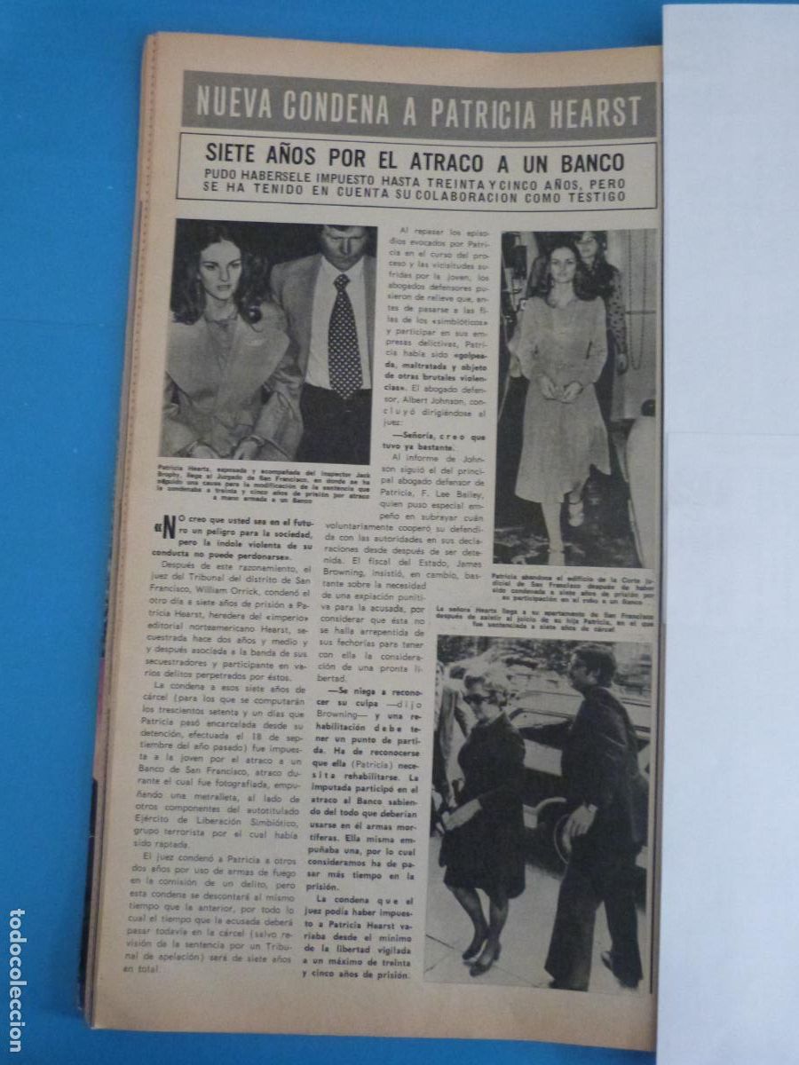 Coleccionismo de Revista Hola: RECORTE CLIPPING PATRICIA HEARST REVISTA HOLA N&ordm; 1676 PAG. 72