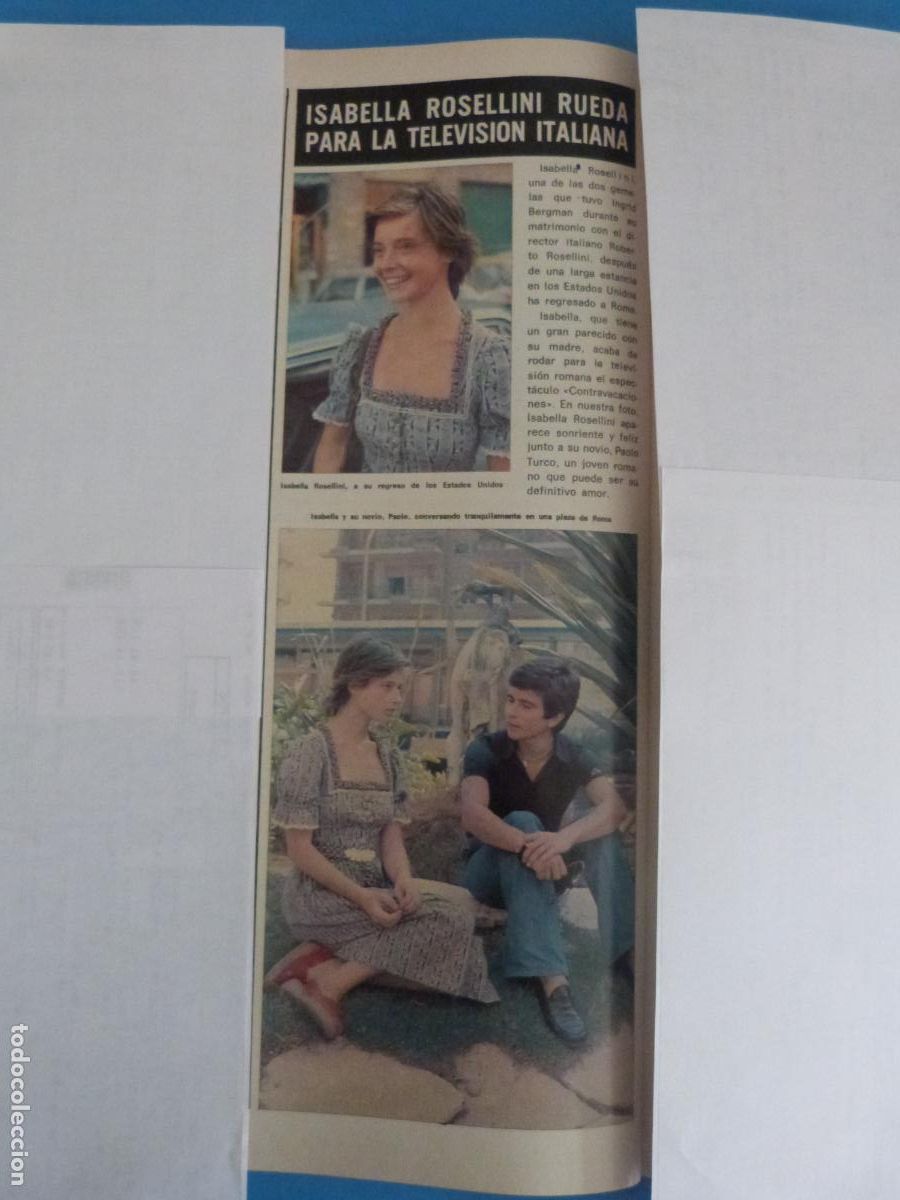 Coleccionismo de Revista Hola: RECORTE CLIPPING ISABELLA ROSELLINI REVISTA HOLA N&ordm; 1676 PAG. 76