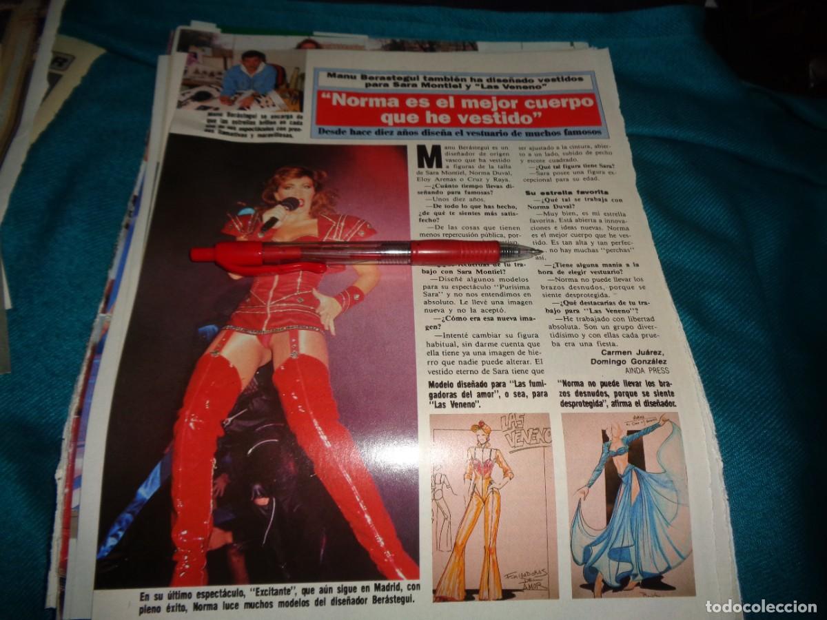 Coleccionismo de Revista Hola: RECORTE : NORMA DUVAL, EL MEJOR CUERPO. DIEZ MINUTOS, MARZO 1991