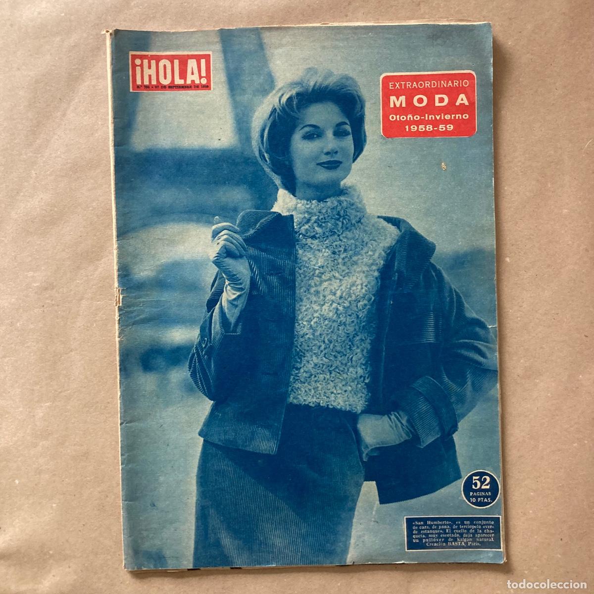 Coleccionismo de Revista Hola: REVISTA &iexcl;HOLA! - PORTADA EXTRA MODA 1958 1959 - N 735 - SEPTIEMBRE 1958