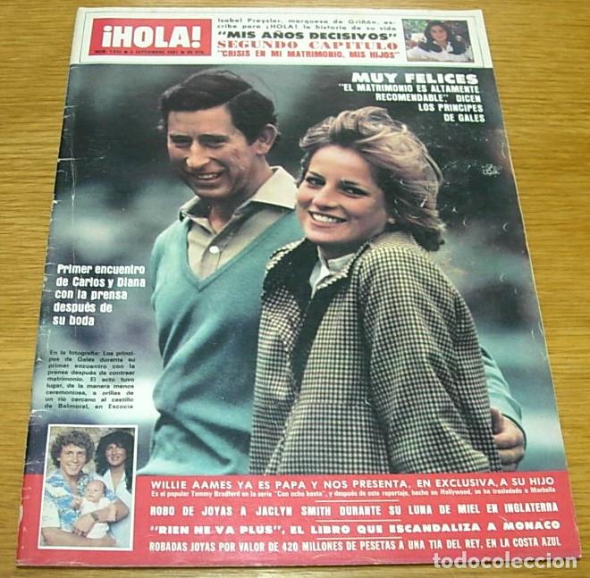 Coleccionismo de Revista Hola: Revista HOLA n&ordm; 1932 PRINCESA DIANA LADY DI WILLIE AAMES NORMA DUVAL DEMIS ROUSSOS 1981 Completa