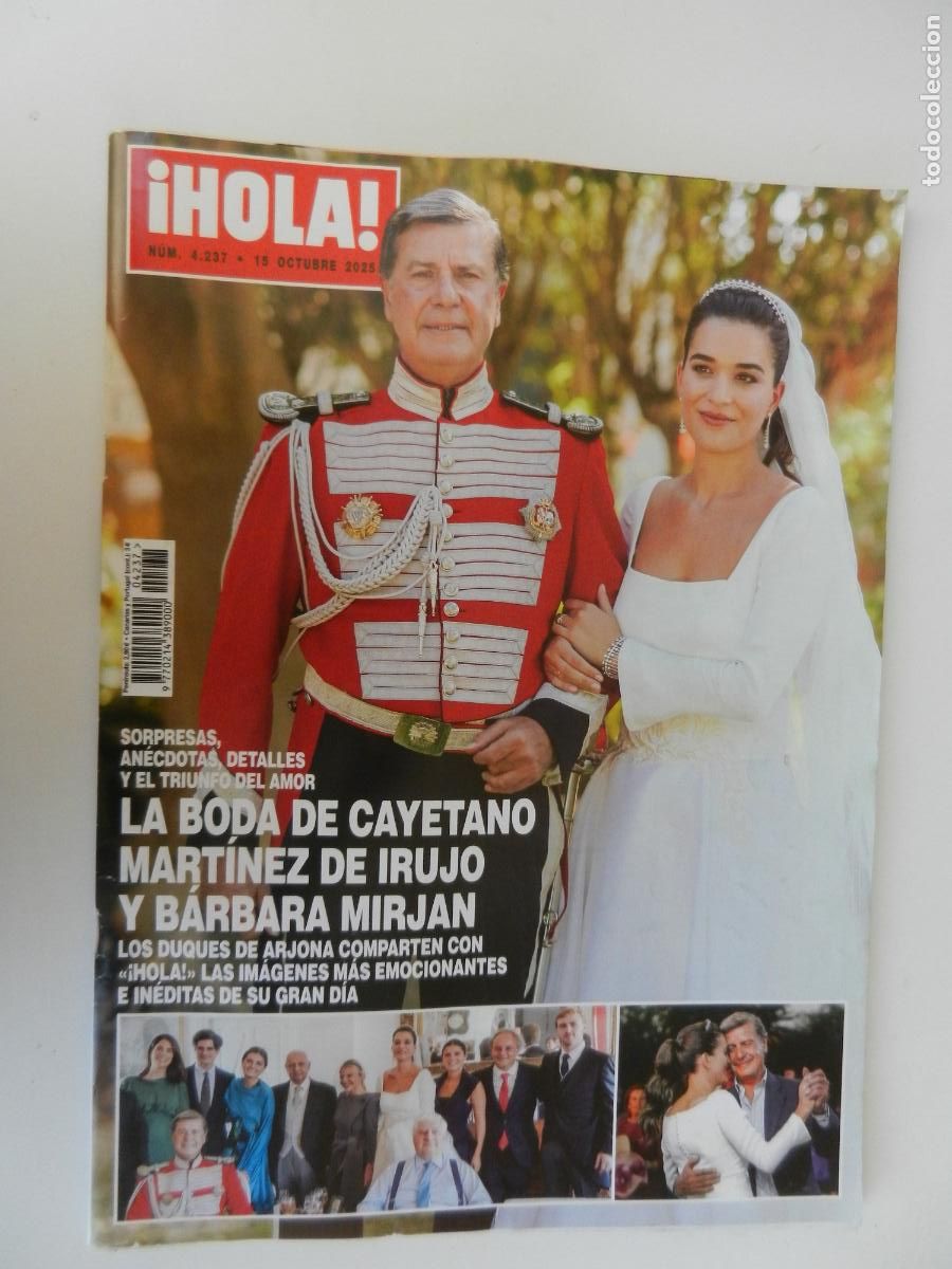 Coleccionismo de Revista Hola: HOLA REVISTA N&ordm; 4237-15-10-2025-BODA DE CAYETANO MARTINEZ DE IRUJO - SORPRESAS - DETALLES , ETC