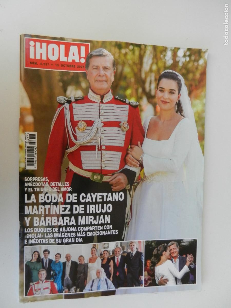 Coleccionismo de Revista Hola: HOLA REVISTA N&ordm; 4237-15-10-2025-BODA DE CAYETANO MARTINEZ DE IRUJO - SORPRESAS - DETALLES , ETC