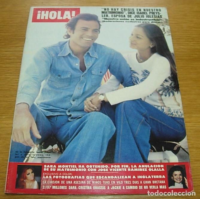 Coleccionismo de Revista Hola: Revista HOLA n&ordm; 1728 JULIO IGLESIAS ISABEL PREYSLER 1977 CRUYFF muertes de MARIA CALLAS y MARC BOLAN