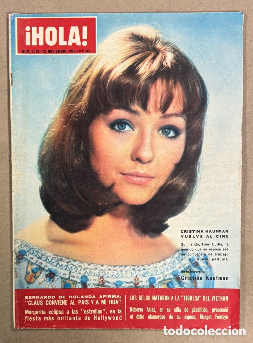 Coleccionismo de Revista Hola: HOLA N&deg; 1109 (1965). CRISTINA KAUFMAN, LIZ TAYLOR, PRINCESA MARGARITA, MISS MUNDO, GINA LOLLOBRIGIDA