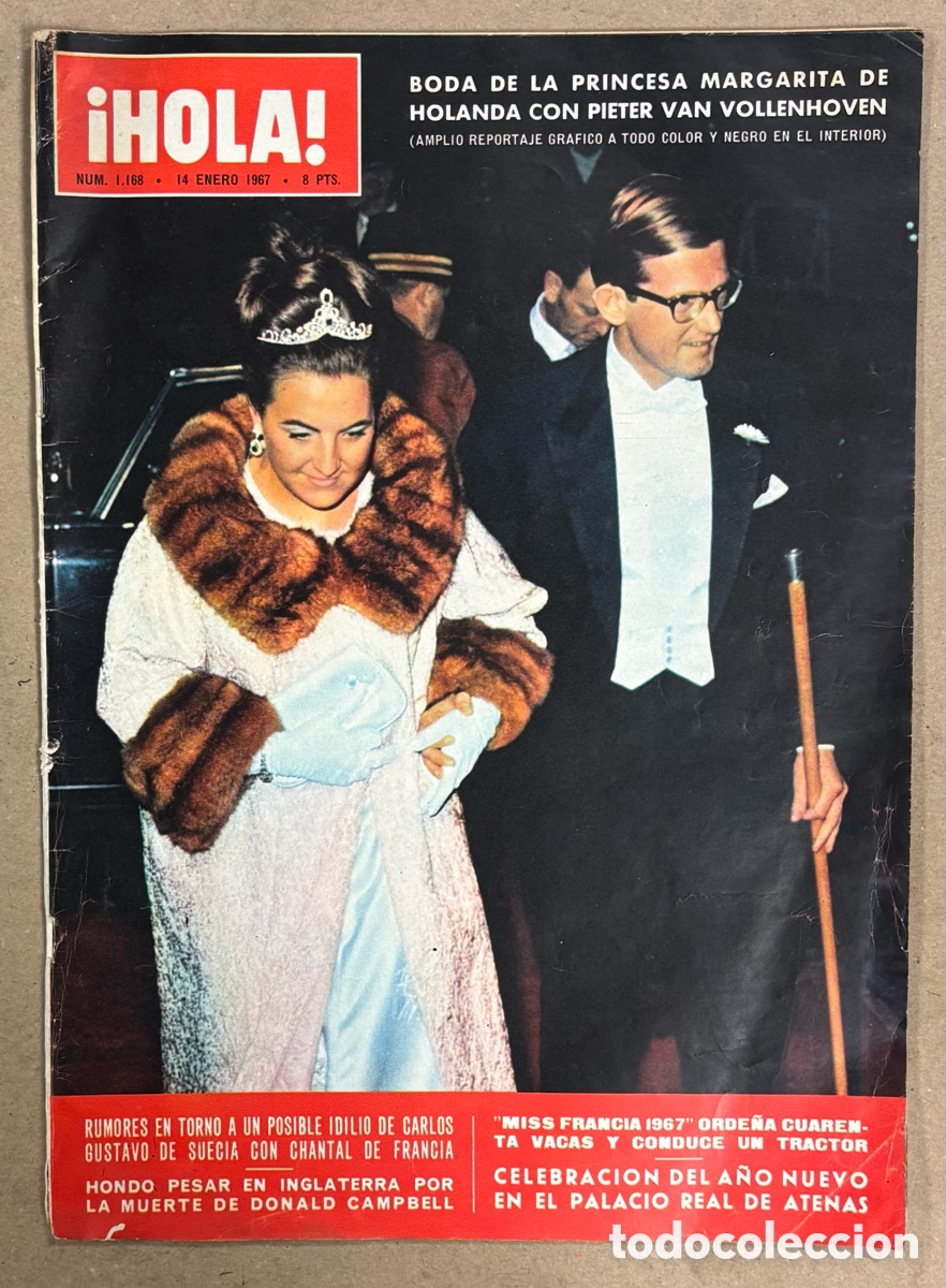 Coleccionismo de Revista Hola: HOLA N&deg; 1168 (1967). BODA PRINCESA MARGARITA, SOF&Iacute;A LOREN, LUC DOMINIQUE, MARIKA GREEN,&hellip;