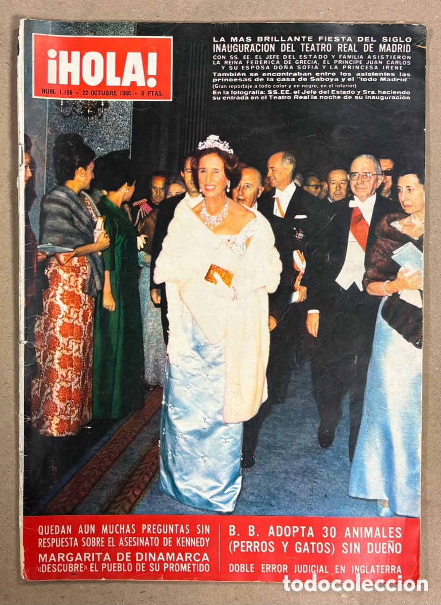 Coleccionismo de Revista Hola: HOLA N&deg; 1156 (1966). MARGARITA DE DINAMARCA, SOF&Iacute;A LOREN, JANE FONDA, TEATRO REAL,