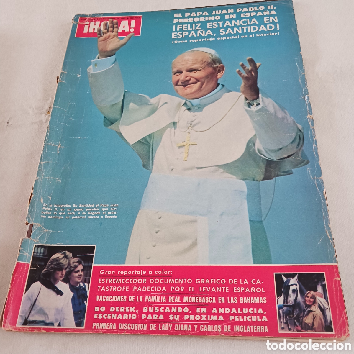 Coleccionismo de Revista Hola: Revista Hola 8 nov 1982,El Papa Juan Pablo II estancia en Espa&ntilde;a