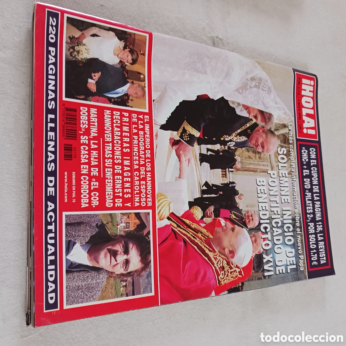 Coleccionismo de Revista Hola: Solemne onocio del Pontificado de Benedicto XVI,Num 3170 Revista,HOLA 5,05,2005