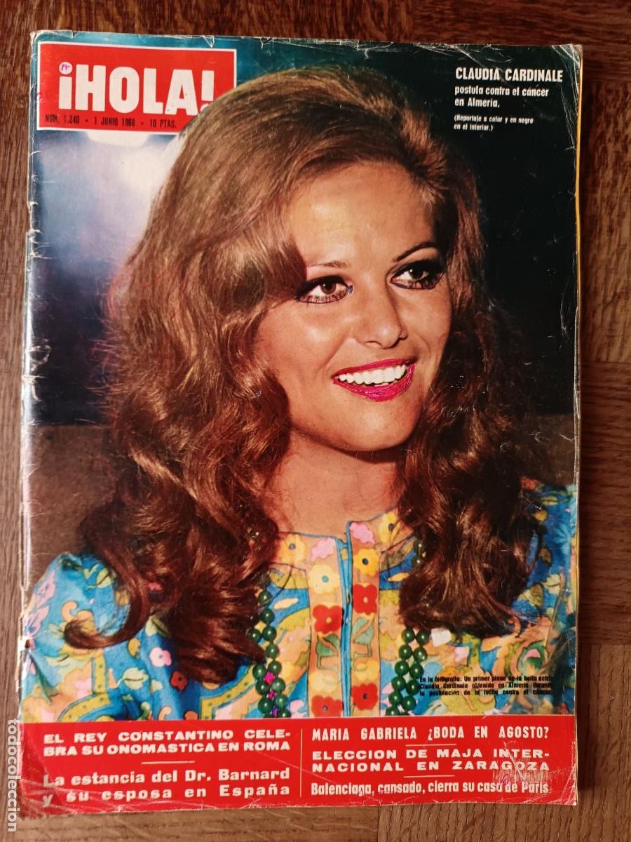 Coleccionismo de Revista Hola: &iexcl;HOLA! 1240 de 1968. CLAUDIA CARDINALE, FRANK SINATRA, BRIGITTE BARDOT, BALENCIAGA, MARLON BRANDO...