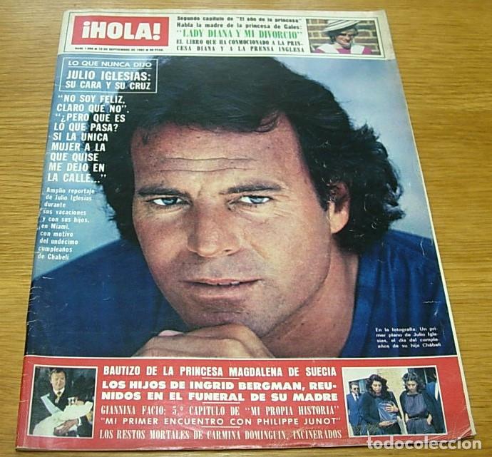 Coleccionismo de Revista Hola: Revista HOLA n&ordm; 1986 Portada JULIO IGLESIAS + 8 P&aacute;ginas 1982 MARI CRUZ SORIANO SALLY RIDE Astronauta