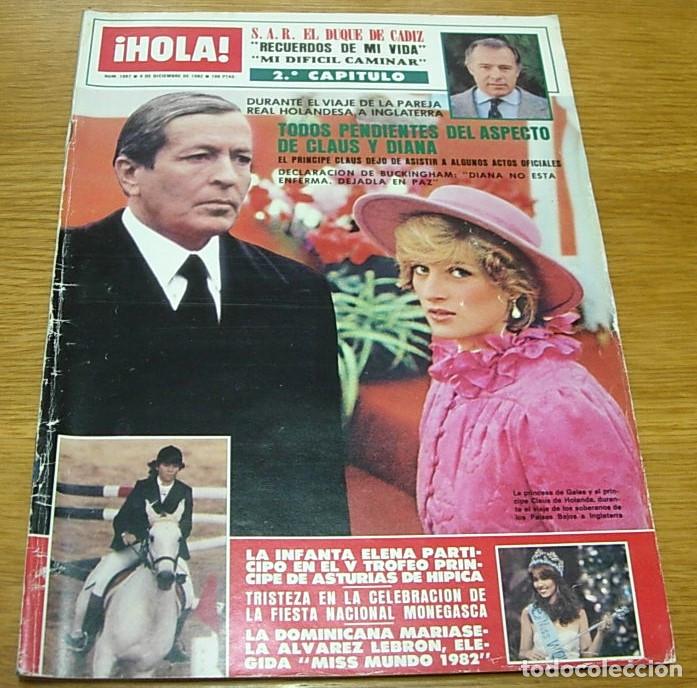 Coleccionismo de Revista Hola: Revista HOLA n&ordm; 1997 PRINCESA DIANA MIGUEL BOSE JUAN CARLOS CALDERON NORMA DUVAL MISS MUNDO 1982