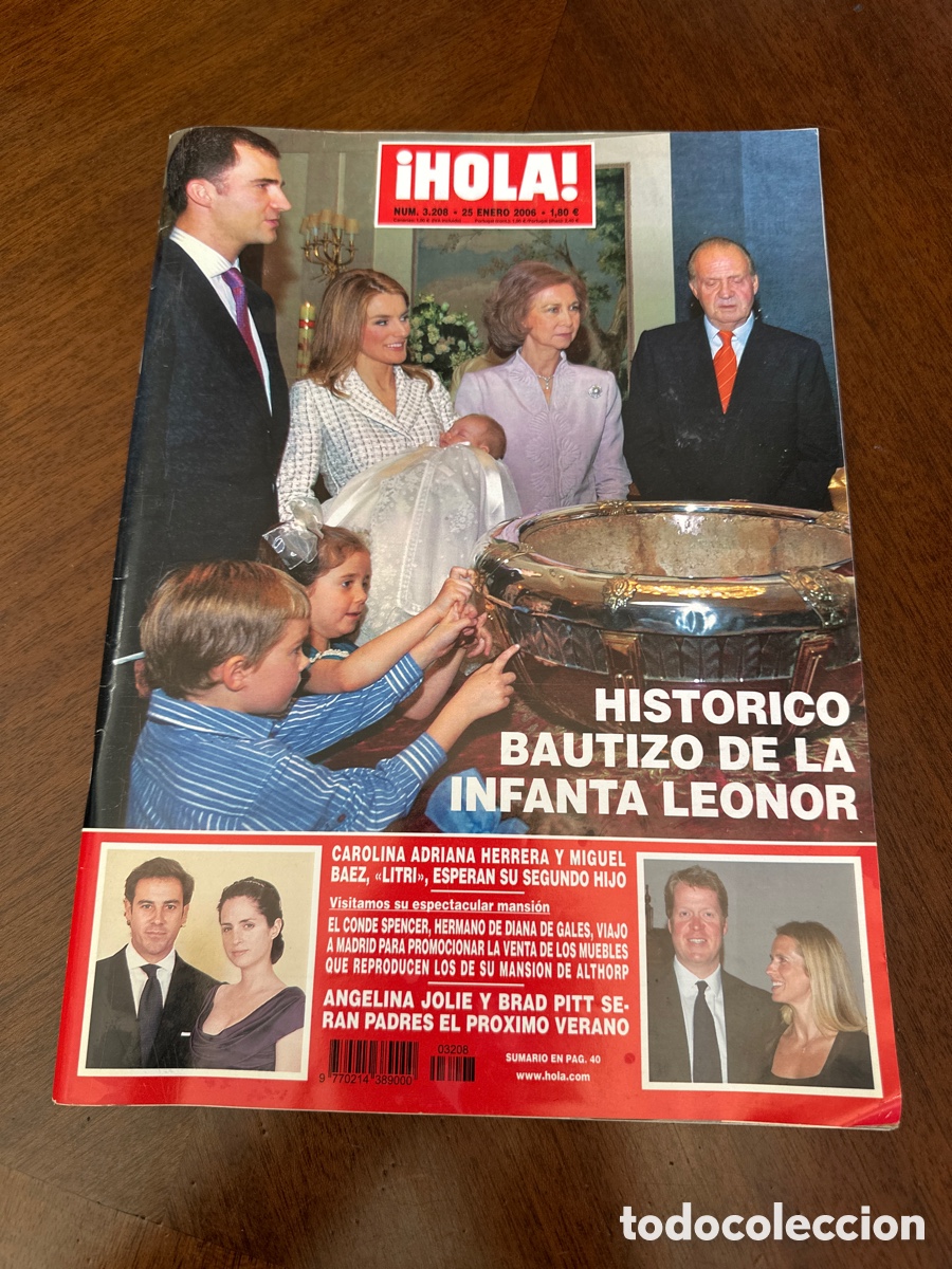 Coleccionismo de Revista Hola: REVISTA HOLA N&ordm; 3208 . 25 ENERO 2006. HIST&Oacute;RICO BAUTIZO DE LA INFANTA LEONOR.