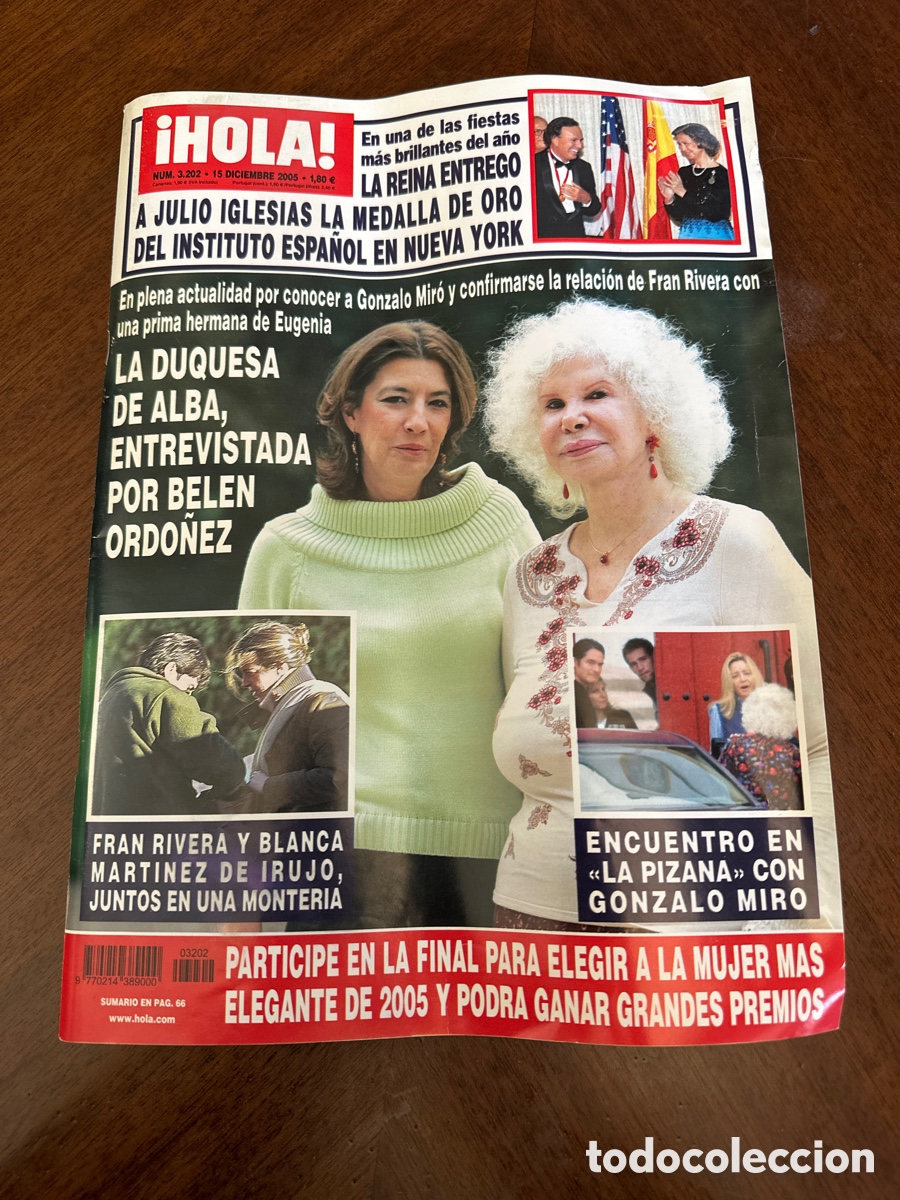 Coleccionismo de Revista Hola: REVISTA HOLA N&ordm; 3202 A&Ntilde;O 2005. JULIO IGLESIAS. DUQUESA DE ALBA. FRAN RIVERA Y BLANCA MARTINEZ. MIRO.