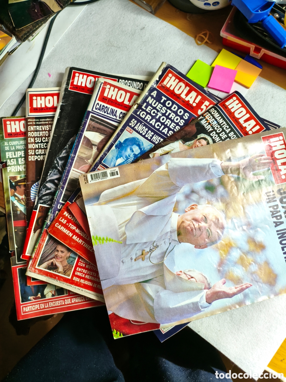 Coleccionismo de Revista Hola: Lote de 7 Revistas &iexcl;HOLA! Hist&oacute;ricas (1990-2005) - Juan Pablo II, Lady Di, Felipe VI, Boda Federico
