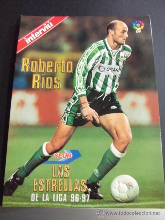 Coleccionismo de revista Intervi&uacute;: lamina con relieve interviu las estrellas de la liga 96 97 roberto rios betis