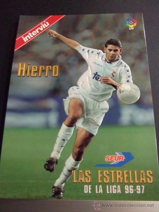 Coleccionismo de revista Intervi&uacute;: lamina con relieve interviu las estrellas de la liga 96 97 hierro real madrid