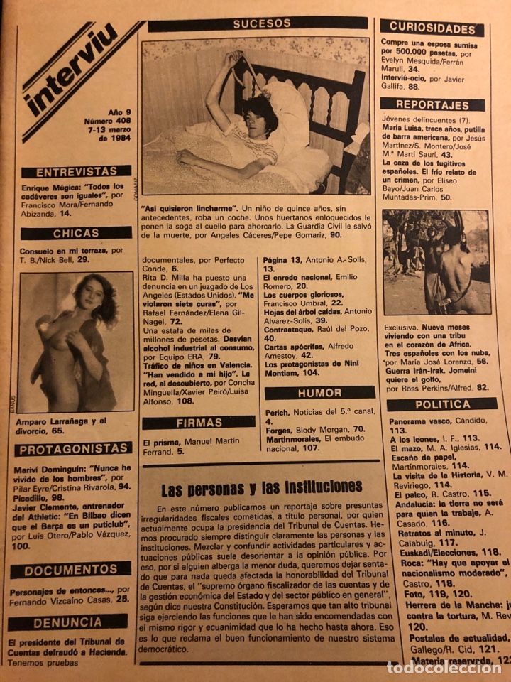 interviu n° 408 (marzo 1984). amparo larrañaga - Buy Magazine Interviú at todocoleccion - 184494400