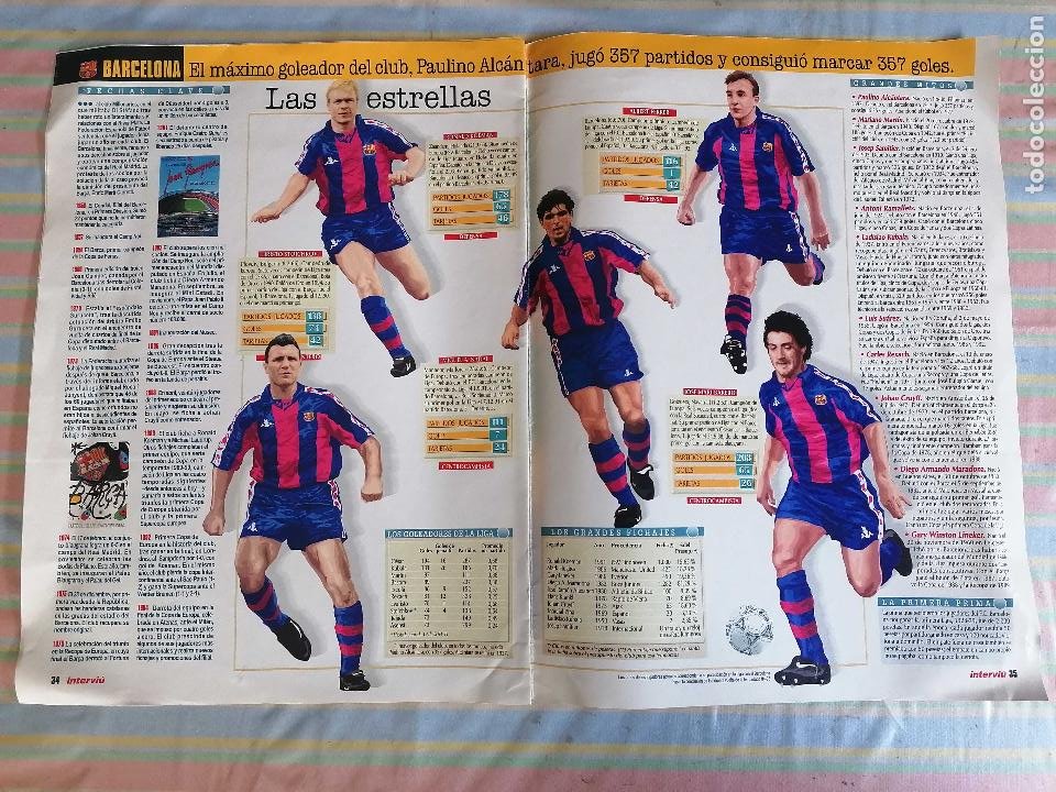 Coleccionismo de Revista Interviú: INTERVIÚ Coleccionable Historia Clubes 1ª División nº 3 Barcelona Barca 1994-95 con poster equipo - Foto 6 - 265208984