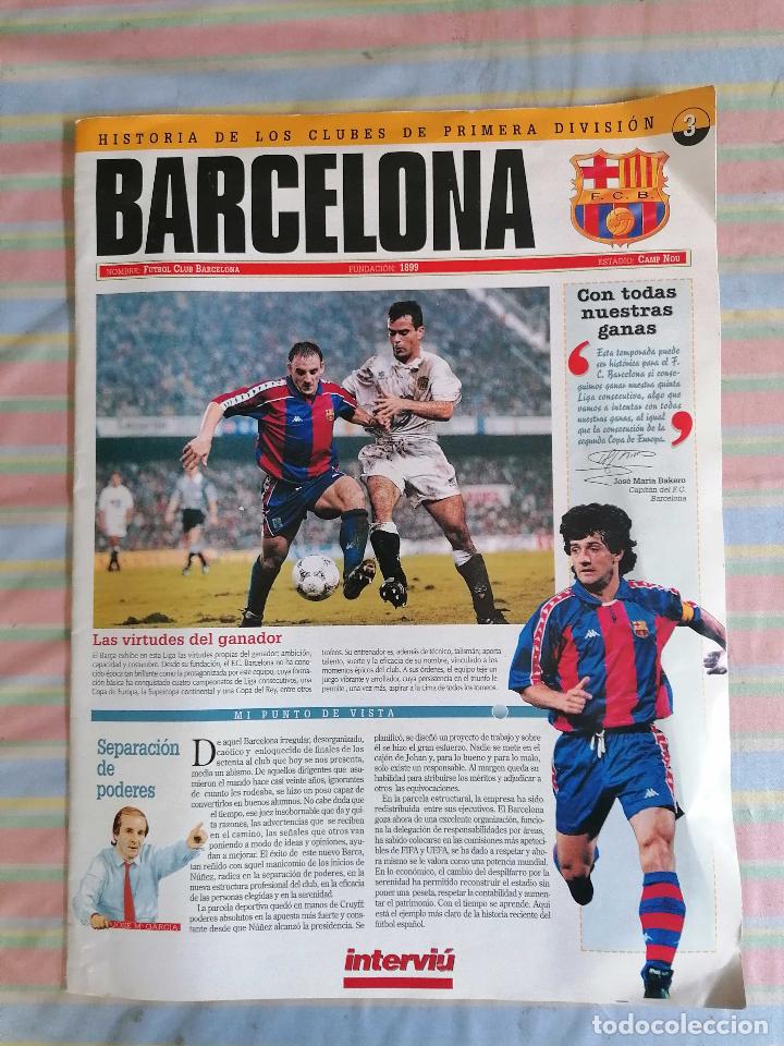 Coleccionismo de Revista Interviú: INTERVIÚ Coleccionable Historia Clubes 1ª División nº 3 Barcelona Barca 1994-95 con poster equipo - Foto 1 - 265208984