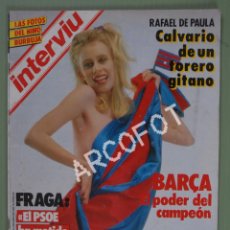 Coleccionismo de Revista Interviú: REVISTA INTERVIU - Nº 463 - 1985 - RAFAEL DE PAULA - BARÇA - LA DE LAS FOTOS