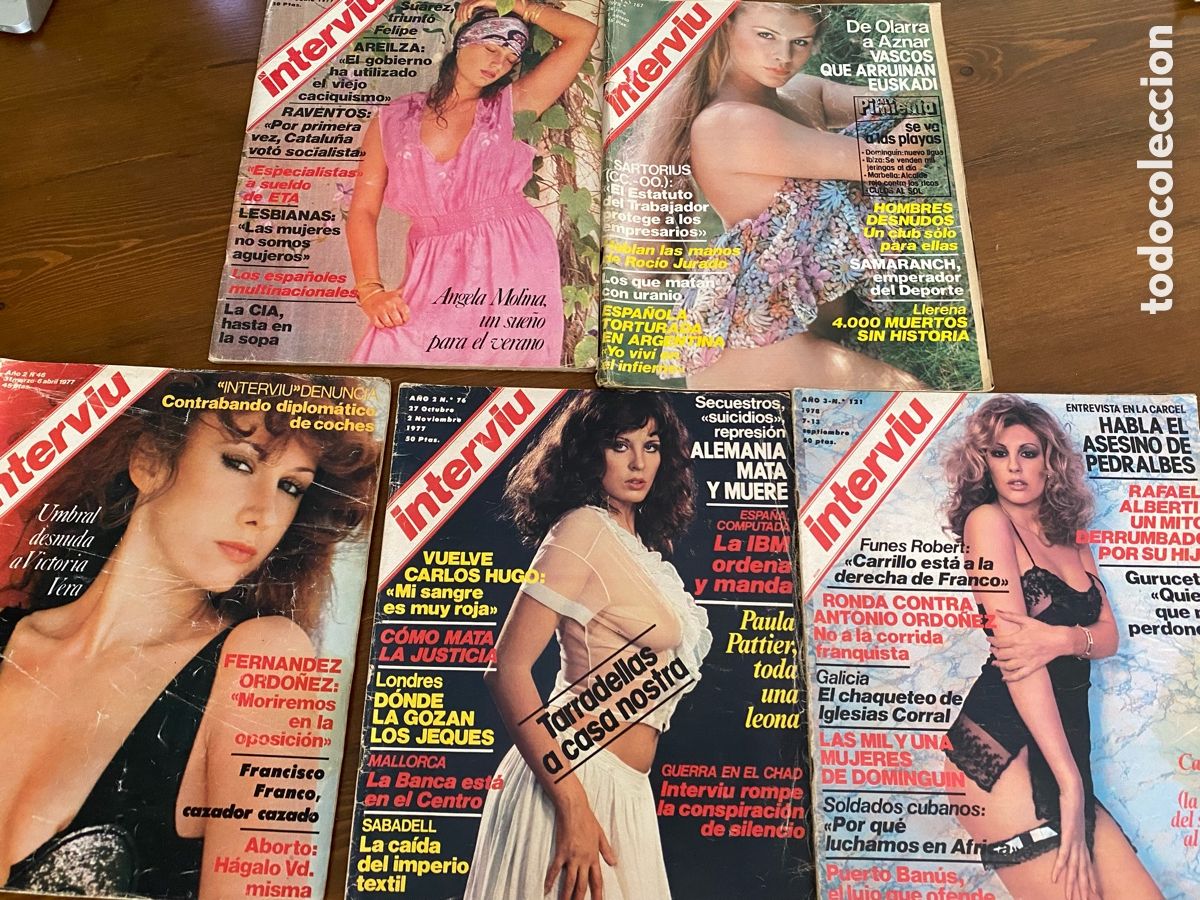 Sammeln von Zeitschriften Intervi&uacute;: LOTE DE 5 REVISTAS INTERVIU 1977 - 1979