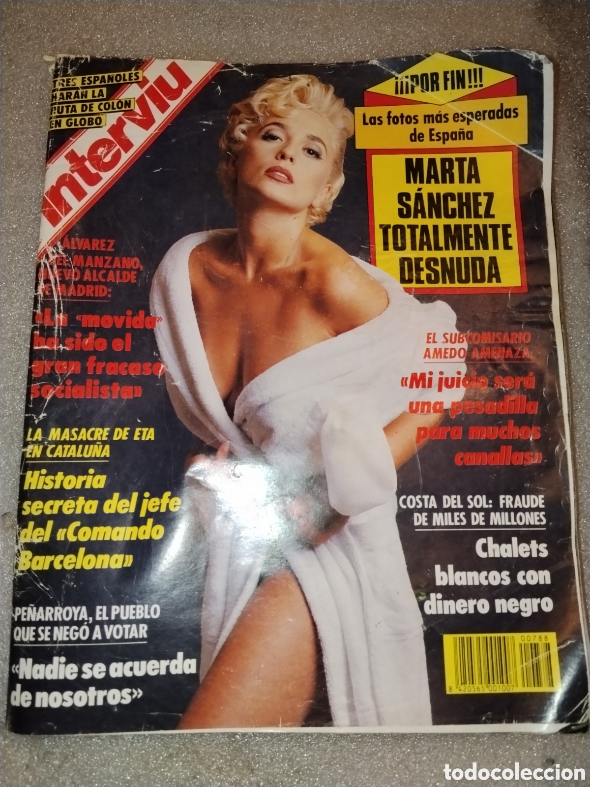 Coleccionismo de Revista Intervi&uacute;: n&uacute;mero 788&nbsp;de la revista&nbsp;Intervi&uacute; MARTA S&Aacute;NCHEZ DESNUDA publicada en&nbsp;junio de 1991&nbsp;