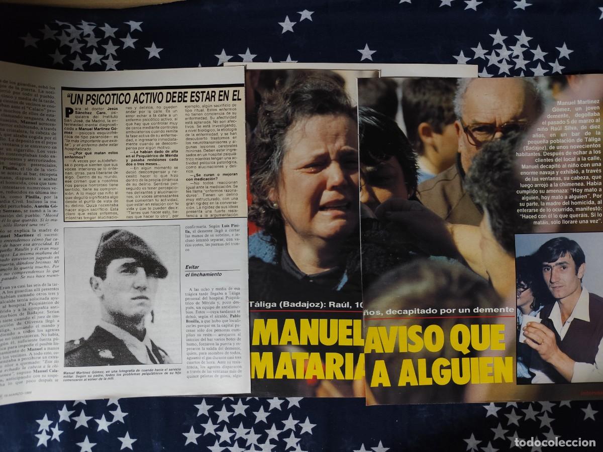 Coleccionismo de Revista Intervi&uacute;: Taliga (Badajoz) Ra&uacute;l 10 a&ntilde;os decapitado por un demente Recorte/Clipping Intervi&uacute; 618-1988