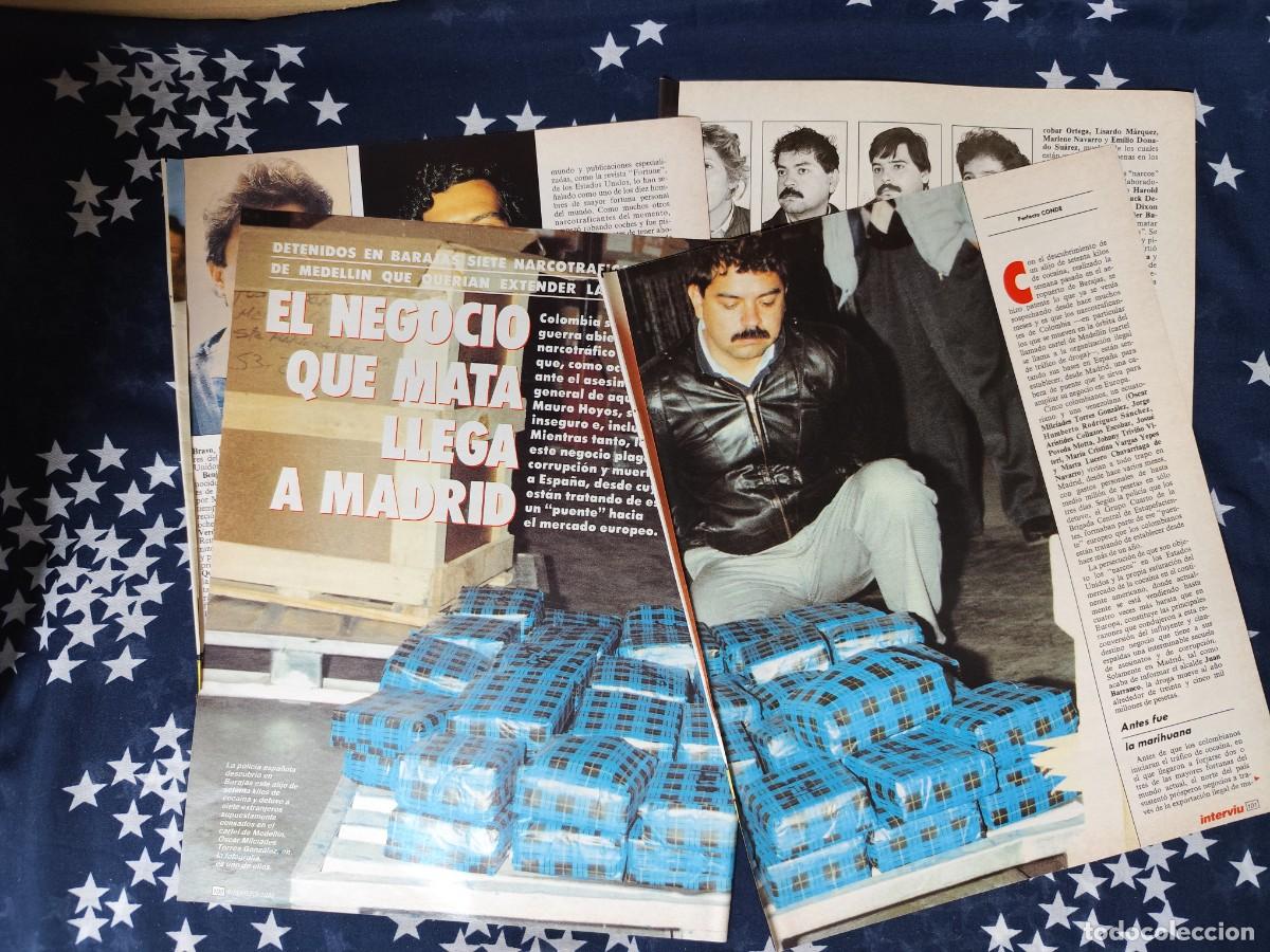 Coleccionismo de Revista Intervi&uacute;: Detenidos en Barajas 7 narcotr&aacute;ficantes del cartel de Medellin Recorte/Clipping Intervi&uacute; 617-1988