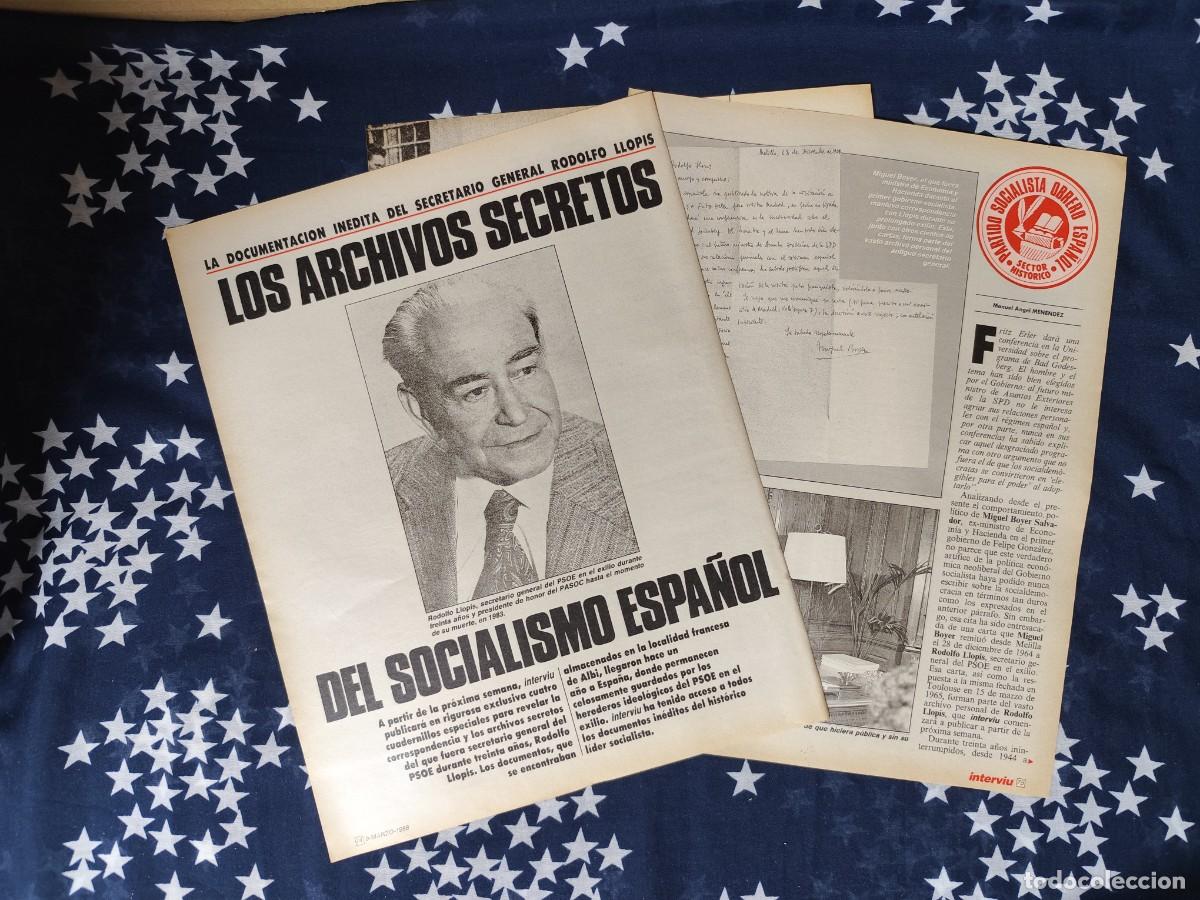 Coleccionismo de Revista Intervi&uacute;: Los archivos secretos del Socialismo espa&ntilde;ol Recorte/Clipping Intervi&uacute; 617-1988