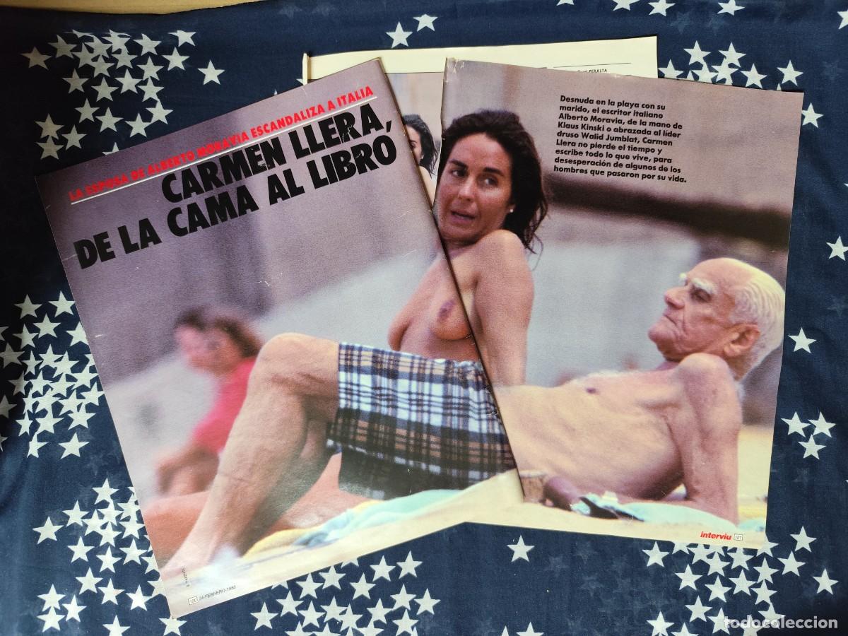 Coleccionismo de Revista Intervi&uacute;: Carmen Llera esposa de Alberto Moravia escandaliza a Italia Recorte/Clipping Intervi&uacute; 615-1988