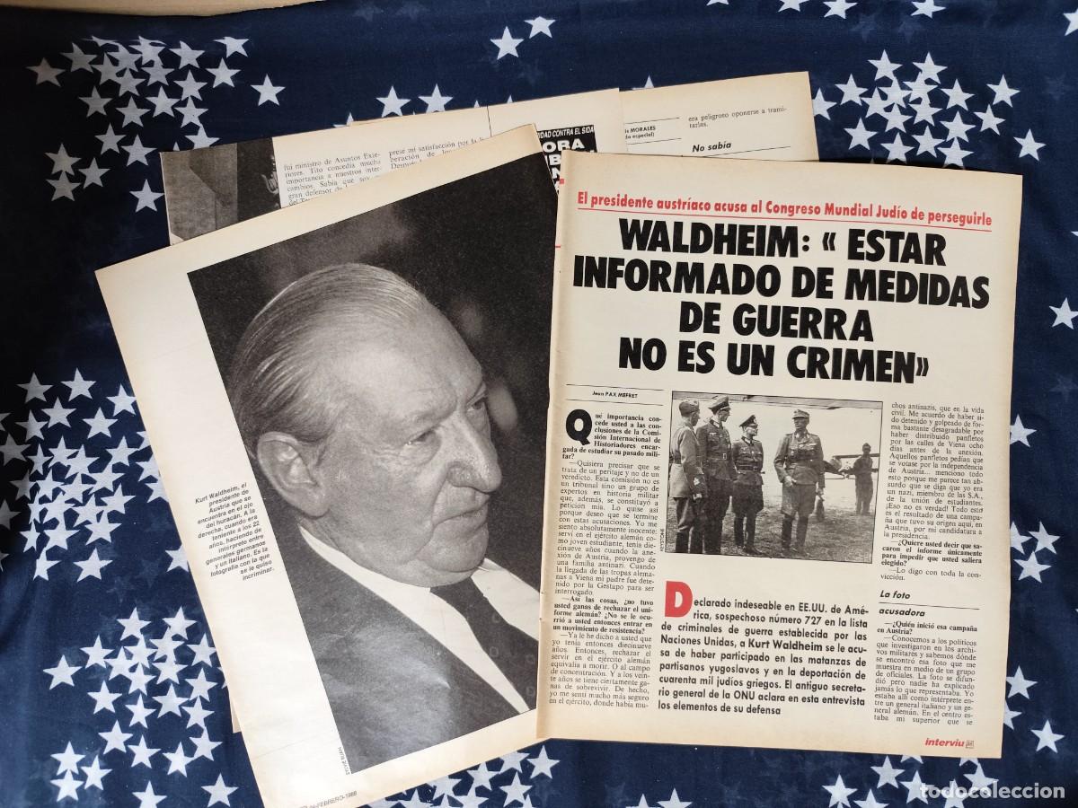 Coleccionismo de Revista Intervi&uacute;: Waldheim : Estar informado de medidas de guerra no es un crimen Recorte/Clipping Intervi&uacute; 615-1988