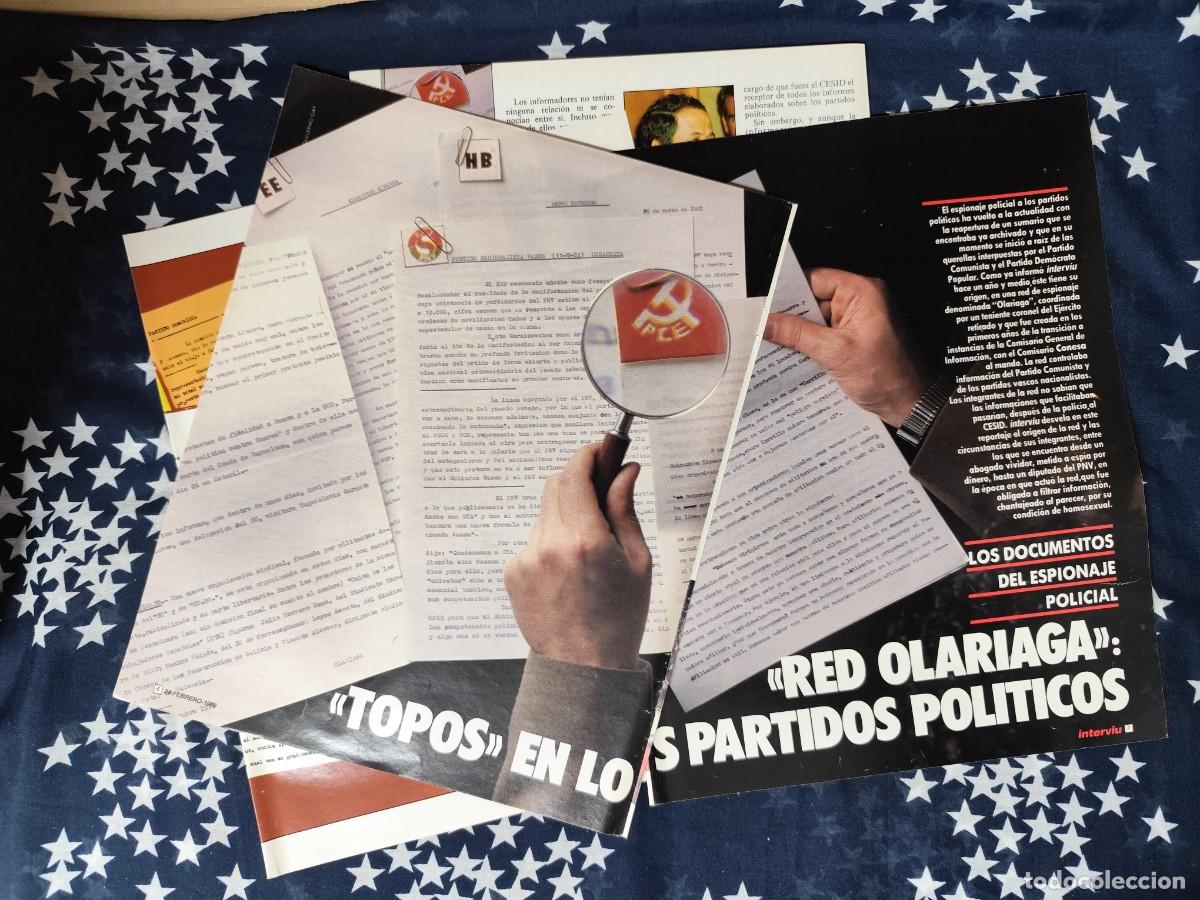 Coleccionismo de Revista Intervi&uacute;: Red Olariaga Topos en los partidos pol&iacute;ticos Recorte/Clipping Intervi&uacute; 615-1988