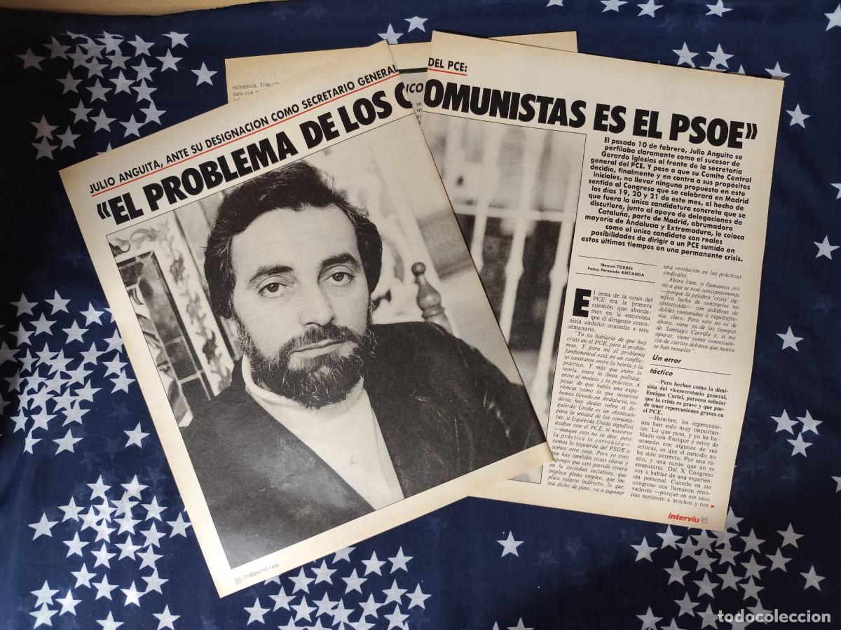 Coleccionismo de Revista Intervi&uacute;: Anguita El problema de los comunistas es el PSOE Recorte/Clipping Intervi&uacute; 614-1988