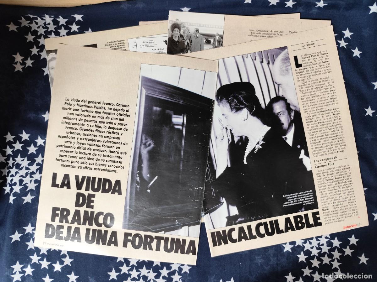 Coleccionismo de Revista Intervi&uacute;: La viuda de Franco deja una fortuna incalculable Recorte/Clipping Intervi&uacute; 614-1988