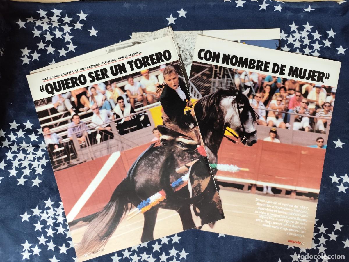Coleccionismo de Revista Intervi&uacute;: Mar&iacute;a Sara Bourseiller una parisina flechada por el rejoneo Recorte/Clipping Intervi&uacute; 605-1987