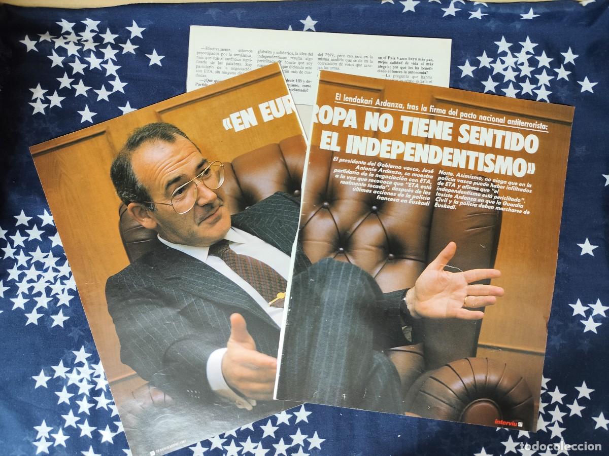 Coleccionismo de Revista Intervi&uacute;: Ardanza:En Europa no tienen sentido el independentismo Recorte/Clipping Intervi&uacute; 601-1987