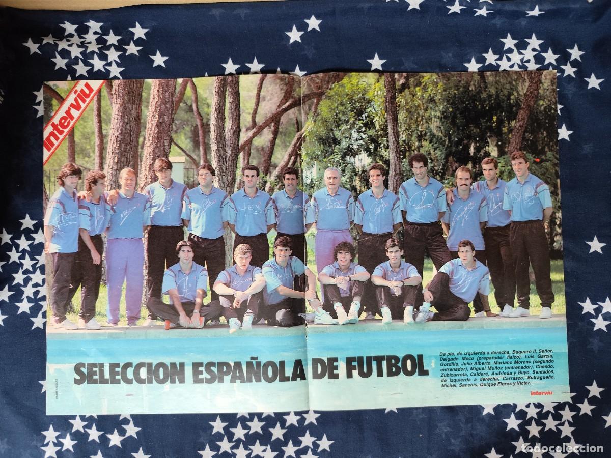Coleccionismo de Revista Intervi&uacute;: Entrevista a Miguel Mu&ntilde;oz y p&oacute;ster de la selecci&oacute;n Recorte/Clipping Intervi&uacute; 600-1987