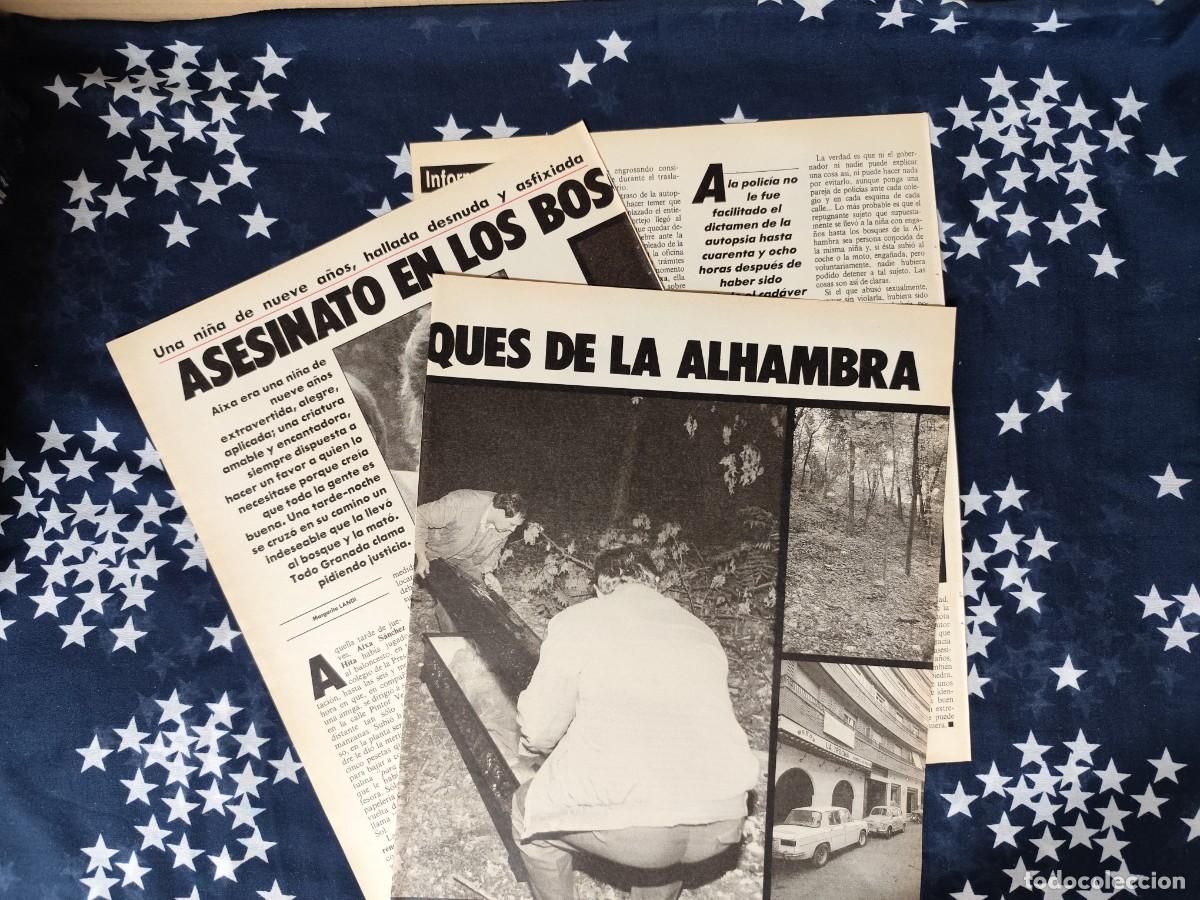 Coleccionismo de Revista Intervi&uacute;: Una ni&ntilde;a de 9 a&ntilde;os asesinada en los bosques de la Alhambra Recorte/Clipping Intervi&uacute; 600-1987