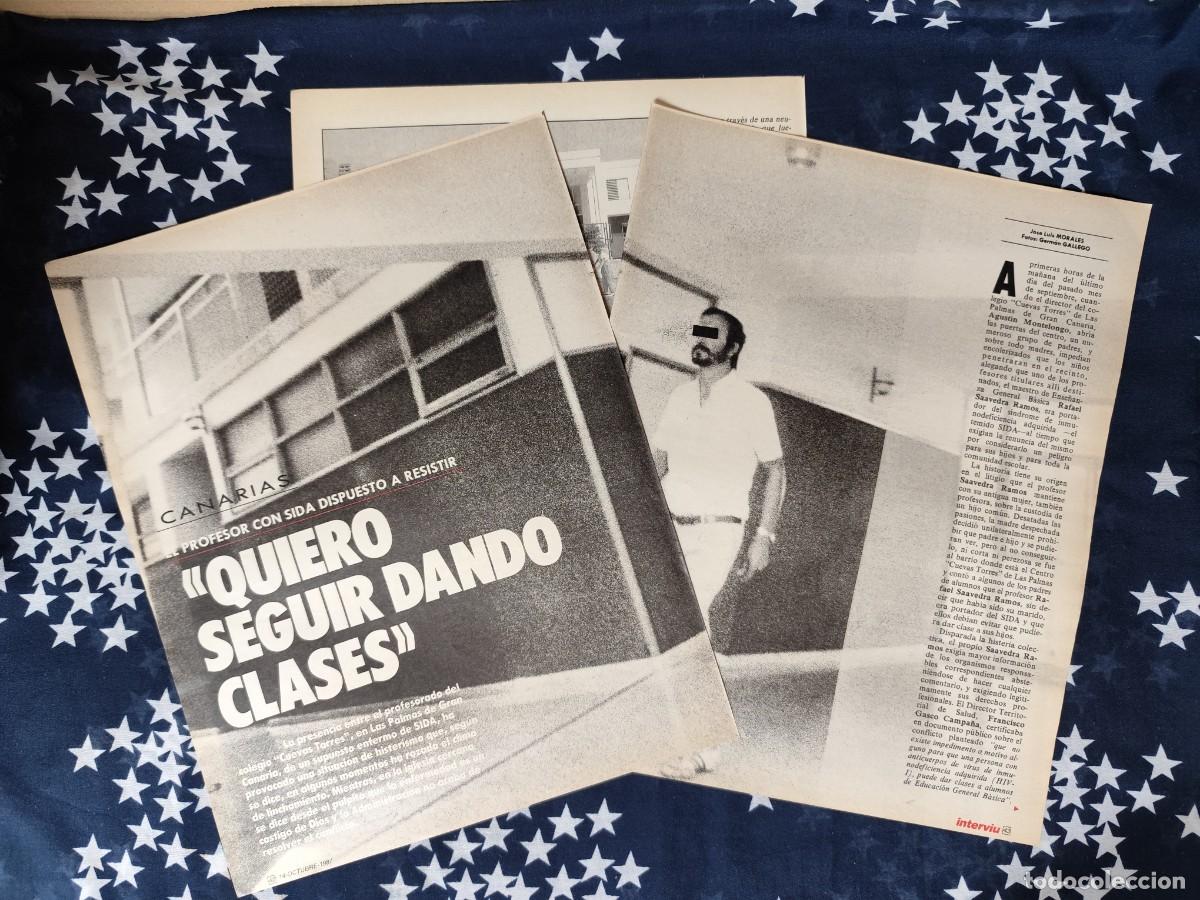 Coleccionismo de Revista Intervi&uacute;: El profesor con SIDA Quiero seguir dando clases Recorte/Clipping Intervi&uacute; 596-1987
