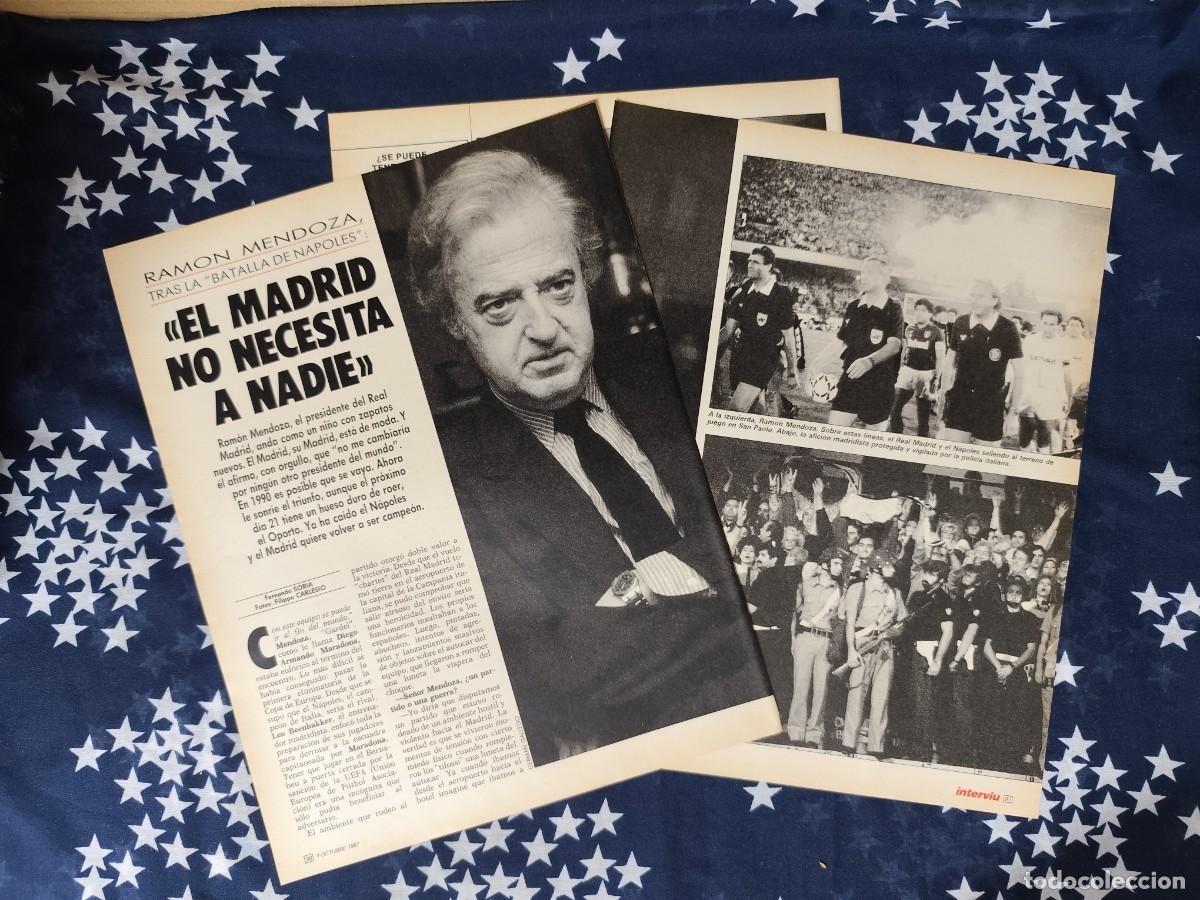 Coleccionismo de Revista Intervi&uacute;: Ram&oacute;n Mendoza El Madrid no necesita a nadie Recorte/Clipping Intervi&uacute; 595-1987