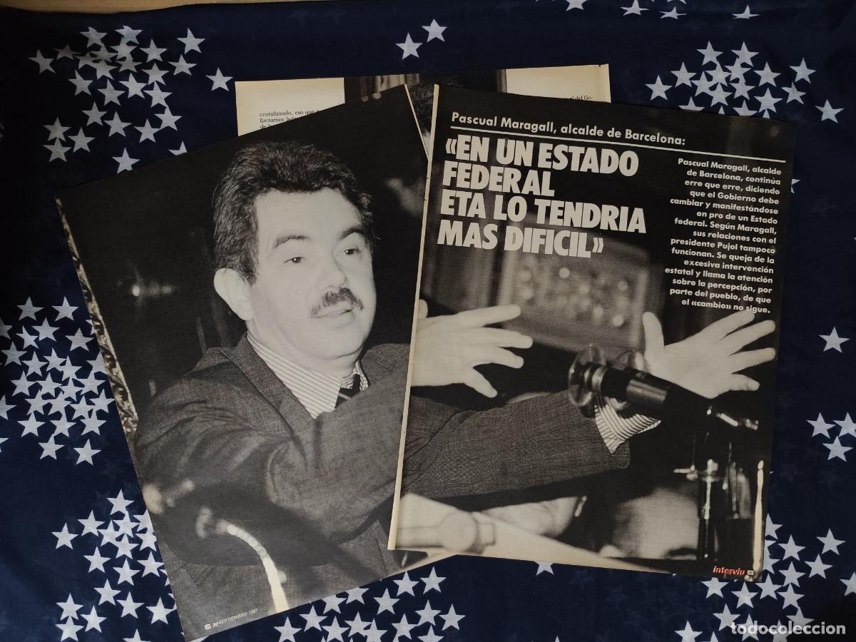 Coleccionismo de Revista Intervi&uacute;: Pascual Maragall habla sobre ETA Recorte/Clipping Revista Intervi&uacute; 594 a&ntilde;o 1987