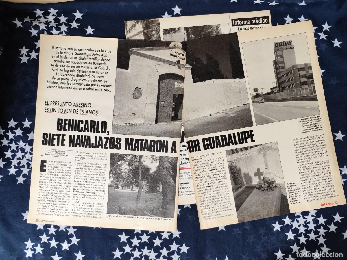 Coleccionismo de Revista Intervi&uacute;: Benicarl&oacute; ,siete navajazos mataron a Sor Guadalupe Recorte/Clipping Revista Intervi&uacute; 591 a&ntilde;o 1987