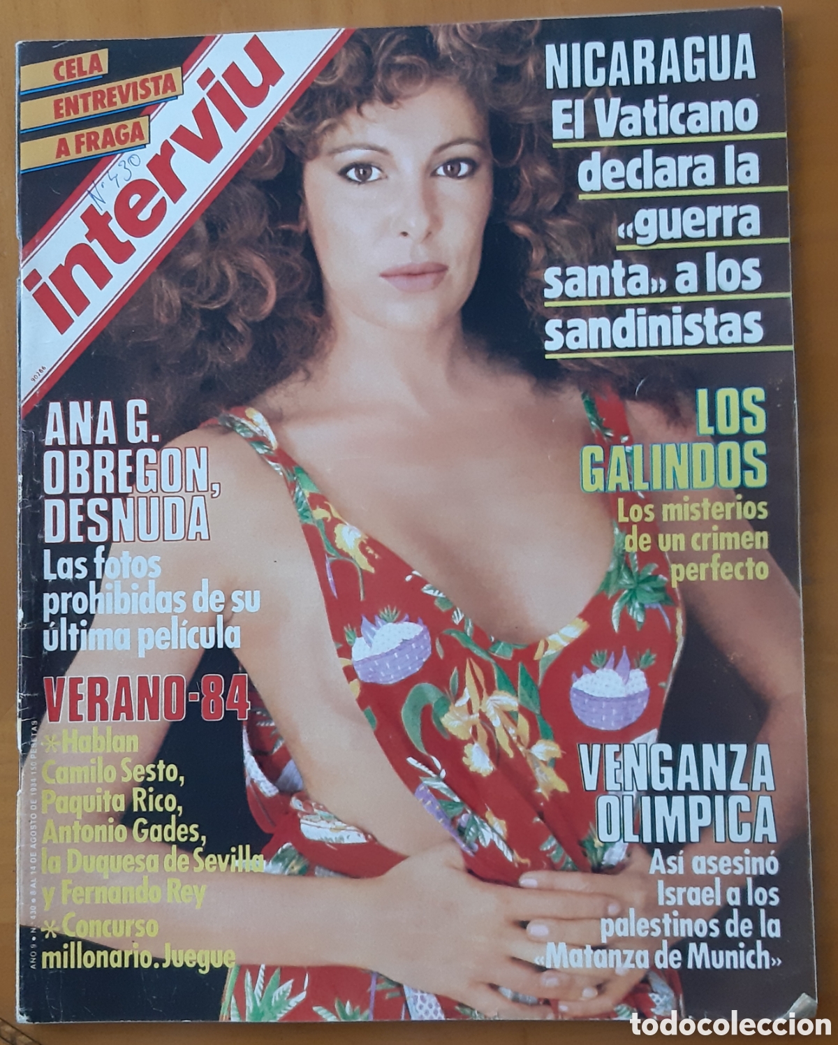 Coleccionismo de Revista Intervi&uacute;: Revista Intervi&uacute;. A&ntilde;o 1984. N&uacute;mero 430. Ana Obreg&oacute;n