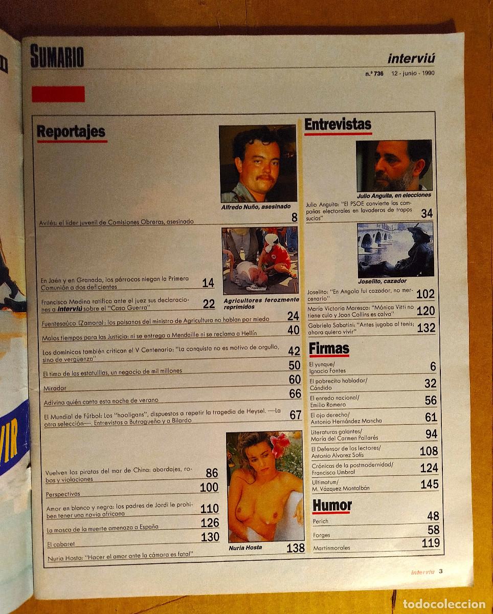 Coleccionismo de revista Intervi&uacute;: INTERVIU 736 - JUNIO 1990 - NURIA HOSTA - Foto 2