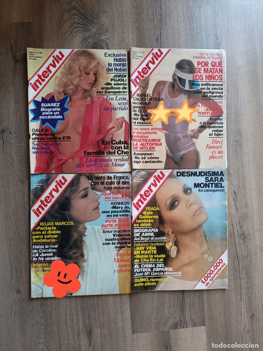 Coleccionismo de revista Intervi&uacute;: Lote 4 revistas Intervi&uacute; (1979-1980) - Hist&oacute;rica Sara Montiel y Dossier Franco