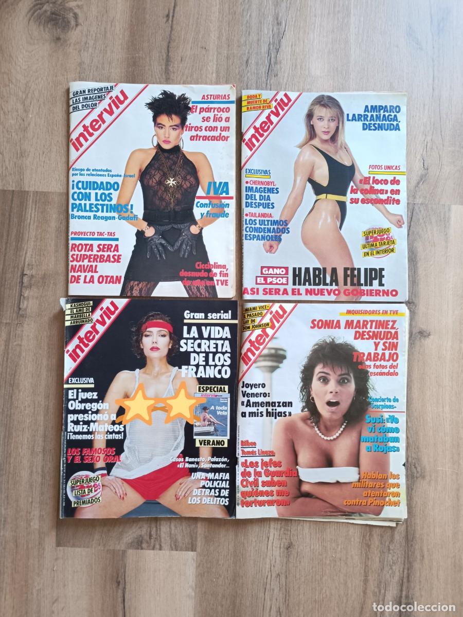 Coleccionismo de revista Intervi&uacute;: Lote 4 revistas Intervi&uacute; (1986) - Sonia Mart&iacute;nez, Amparo Larra&ntilde;aga y Transici&oacute;n