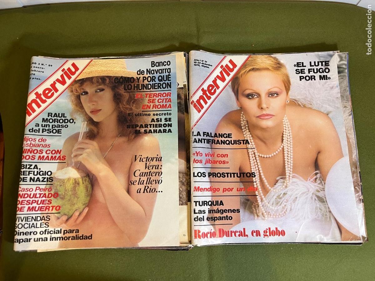 Sammeln von Zeitschriften Intervi&uacute;: Lote 2 revistas Intervi&uacute; A&ntilde;o 1 N&ordm; 31 1976 Roc&iacute;o D&uacute;rcal y A&ntilde;o 3 N&ordm; 89 1978 Victoria Vera Transici&oacute;n E